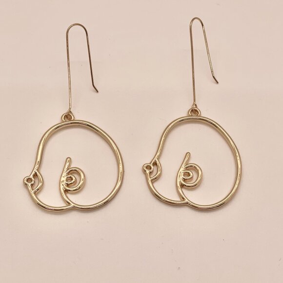 ⭐️❤️ FREE Boob Breast Female Peasant Hipster Hippie Art Deco Boho Body Earrings - Picture 3 of 5